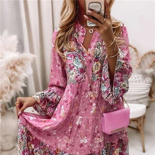 Ashley™ | Baskılı Boho Elbise